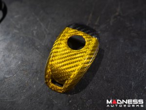 Alfa Romeo Giulia Key Fob Cover  - Carbon Fiber - Yellow Candy Main/ Black Accents